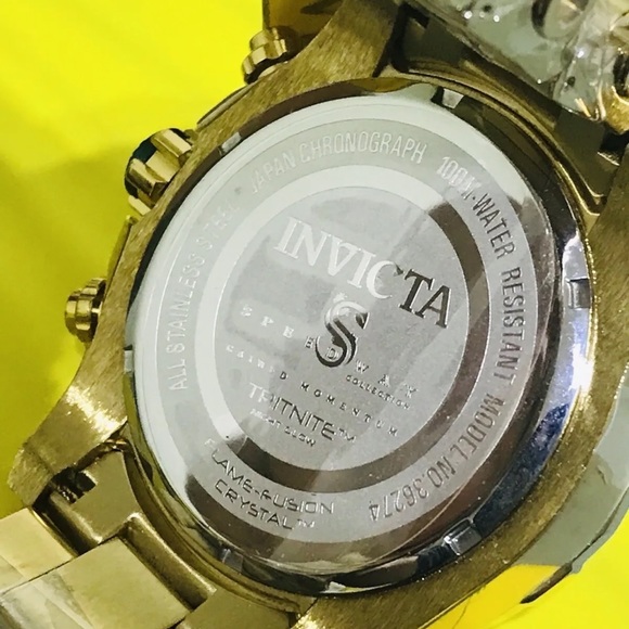 Invicta Men 53mm Speedway Chronograph Green Dial, Gold, Green Tone  Watch - Picture 8 of 12